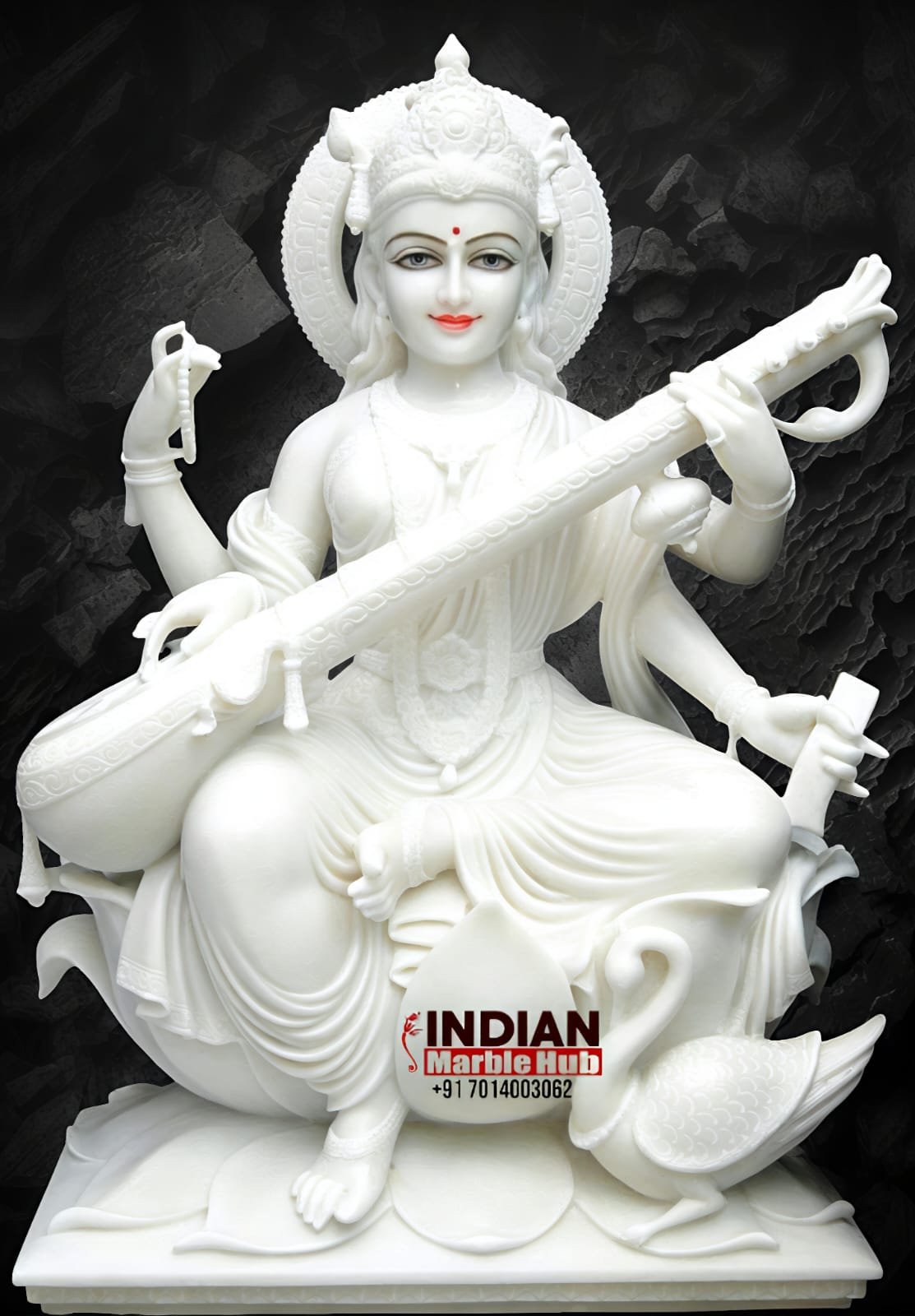 Marble Saraswati Mata Statue